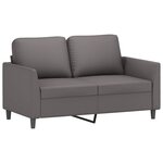 vidaXL Ensemble de canapés 4 Pièces avec coussins Gris Similicuir