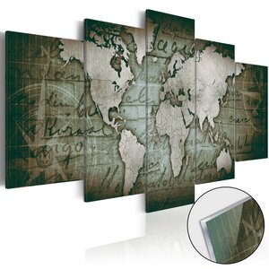 Tableau sur verre acrylique - acrylic prints – bronze map iii l x h en cm 200x100