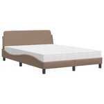 vidaXL Lit avec matelas cappuccino 120x200 cm similicuir