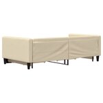 vidaXL Lit de jour avec gigogne et tiroirs crème 100x200 cm tissu