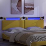 vidaXL Tête de lit suspendue Jaune clair Tissu en velours côtelé