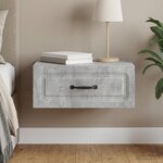 vidaXL Cabinet de chevet mural Gris béton 49 x 34 5 x 20 cm