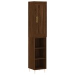 vidaXL Buffet haut Chêne marron 34 5x34x180 cm Bois d'ingénierie
