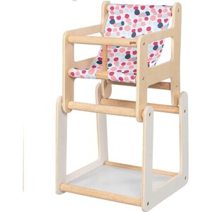 Goki 51483 - Chaise haute en bois pour poupée avec table 2 en 1
