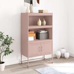 vidaXL Buffet haut rose 68 5x38 5x123 5 cm acier