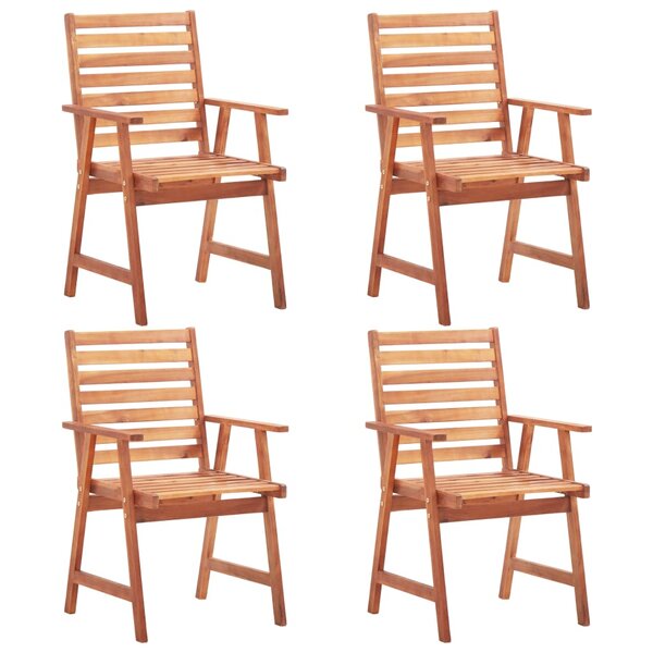 vidaXL Chaises à manger d'extérieur lot de 4 Acacia massif