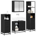 vidaXL Ensemble de mobilier de salle de bain 4 Pièces Chêne noir