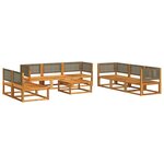 vidaXL Ensemble de canapés de jardin 9 pièces avec coussins en bois d'acacia et rotin