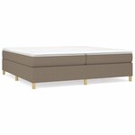 vidaXL Sommier à lattes de lit avec matelas Taupe 200x200 cm Tissu