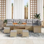 vidaXL Ensemble de canapé de jardin 10 Pièces Beige et Gris clair