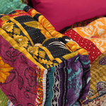 vidaXL Pouf modulaire à 4 places Patchwork Tissu