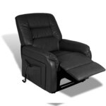 vidaXL Fauteuil inclinable TV Noir Similicuir