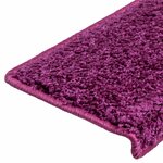 vidaXL Tapis d'escalier 10 pièces 65 x 21 x 4 cm Violet Bord rectangulaire