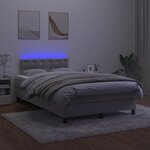 vidaXL Sommier à lattes de lit avec matelas LED gris clair 120x190 cm