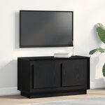 Meuble TV vidaXL Noir Chêne 80x35x45 cm En Bois Agencé