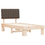 vidaXL Cadre de lit avec tête de lit rembourrée Taupe 90 x 190 cm