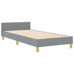 vidaXL Cadre de lit avec tête de lit Gris clair 100 x 200 cm tissu