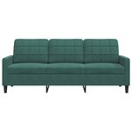 vidaXL Canapé à 3 places Vert foncé 180 cm Velours