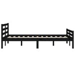 vidaXL Cadre de lit sans matelas noir bois massif 150x200 cm