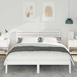 vidaXL Cadre de lit avec tête de lit Blanc 200 x 200 cm Pin massif