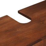 vidaXL Cabinet de salle de bain 2 Pièces Noir et or Bois de mangue massif