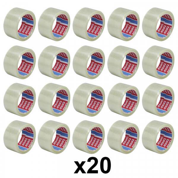 Lot de 20 rubans emballage adhésif transparent tesa 66m x 50mm