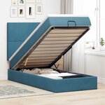 vidaXL Cadre de lit ottoman avec matelas bleu foncé 90x200 cm velours