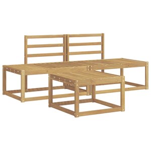 vidaXL Ensemble de canapés d'extérieur 3 Pièces Blanc