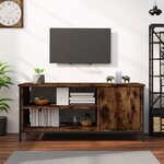 vidaXL Meuble TV chêne fumé 100x40x45 cm bois d'ingénierie