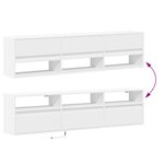 vidaXL Meuble TV mural avec LED blanc 180x31x45 cm