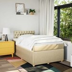 vidaXL Sommier à lattes de lit avec matelas Crème 120x200 cm Tissu