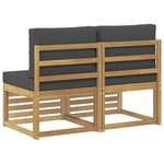 vidaXL 2 Pièce Sofa de milieu extérieur Bois d'Acacia Massif Blanc