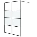 vidaXL Paroi de douche Noir 140x195 cm Verre ESG demi-dépoli