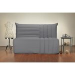 Banquette convertible 3 places tissu gris -142 x 101 cm