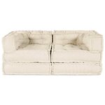 vidaXL Canapé modulaire 2 Pièces Crème 70 x 70 x 56 cm tissu