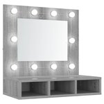 vidaXL Armoire à miroir avec LED Sonoma gris 60x31 5x62 cm