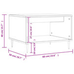 vidaXL Table basse chêne marron 60x50x40 cm bois d'ingénierie