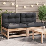 vidaXL Canapés de jardin sans accoudoirs coussins 2Pièces bois massif pin
