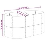 vidaXL Lit surélevé de jardin Acier enduit de poudre 152x80x68 cm Vert