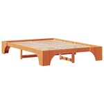 vidaXL Cadre de Lit Marron Ciré Bois 160 x 200 cm Durable Minimaliste