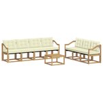 vidaXL Ensemble de canapés d'extérieur 8 pc Blanc et crème