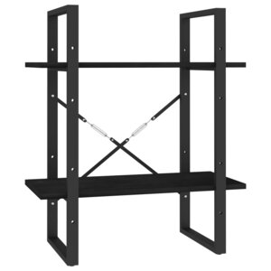 vidaXL Bibliothèque à 2 niveaux noir 60x30x70 cm Bois de pin massif