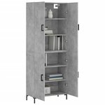 vidaXL Buffet haut Gris béton 69 5x34x180 cm Bois d'ingénierie