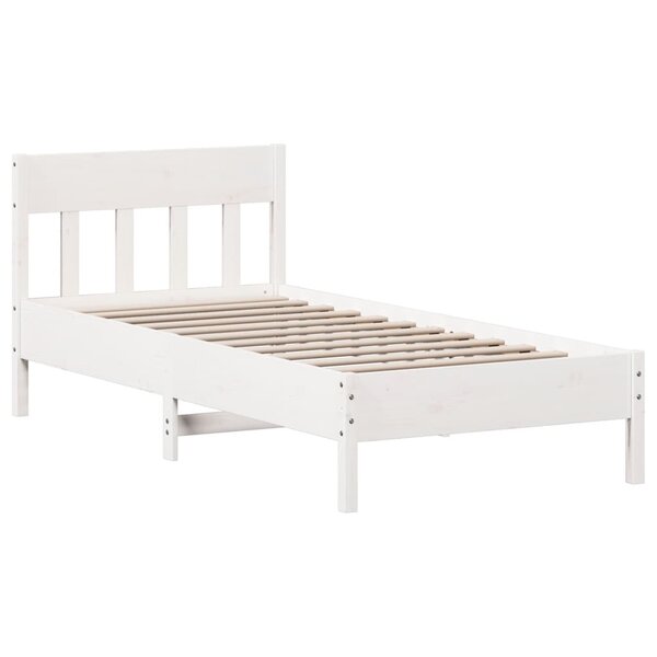 vidaXL Cadre de lit sans matelas blanc 90x200 cm bois de pin massif