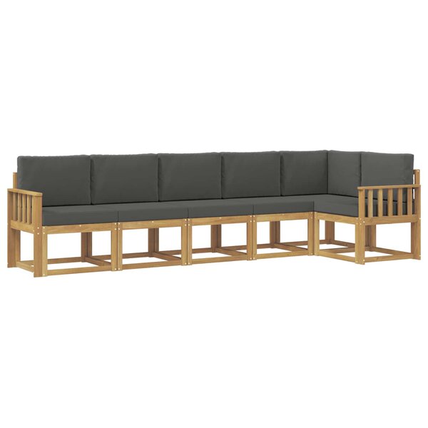 vidaXL Ensemble de canapés d'extérieur 6 pc Blanc et anthracite
