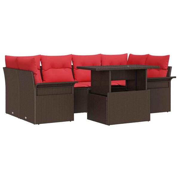 vidaXL Ensemble de canapé de jardin 7 pc Marron