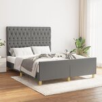 vidaXL Cadre de lit avec tête de lit Gris foncé 140x200 cm Tissu