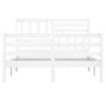 vidaXL Cadre de lit Blanc Bois massif 140x190 cm