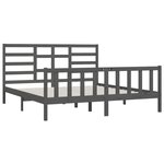 vidaXL Cadre de lit Gris Bois de pin massif 200x200 cm