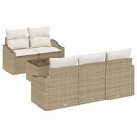 vidaXL Ensemble de canapé de jardin avec coussin 6 Pièces Beige et crème
